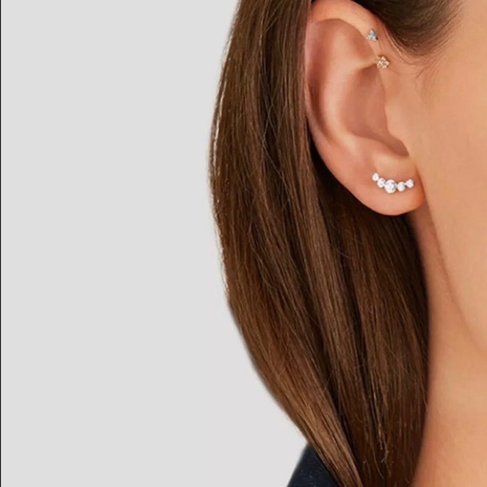 NEW Stainless Steel Crystal Cartilage Studs - Picture 2 of 7